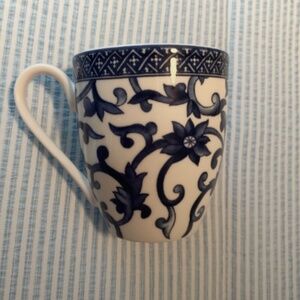 Ralph Lauren Mandarin Blue & White Coffee Tea Mug Cup, Like New Never Used